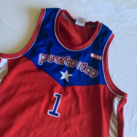 And1 Puerto Rico Basketball Jersey - Red, Blue, and White - Picture 3 of 9